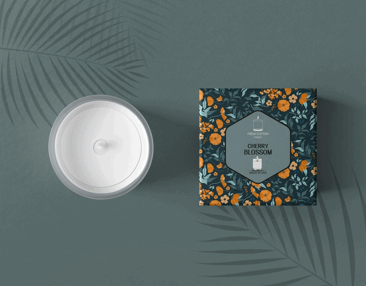 Candle Label and Box Packaging Design