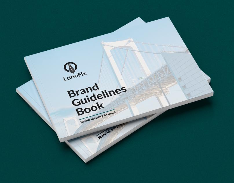 LaneFix Brand Guidelines Book and Materials Design