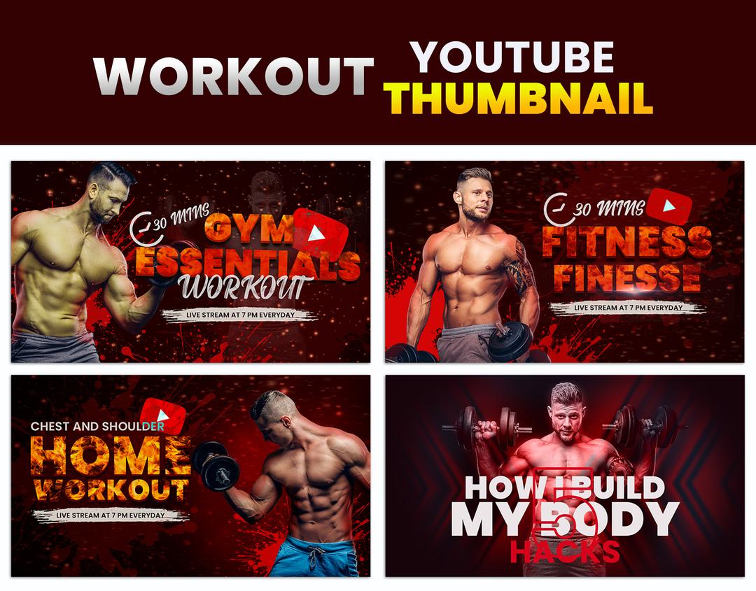 Workout, Gym Thumbnail Design